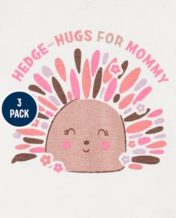 Pack de 3 pijamas de algodón ajustados Chipmunk para bebés y niñas pequeñas