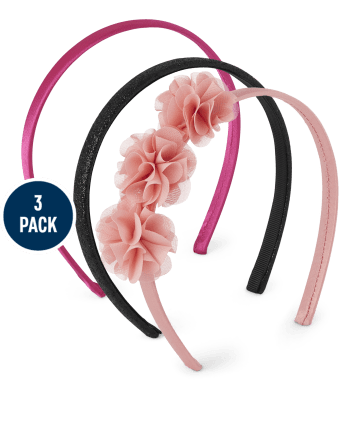 Paquete de 3 diademas florales para niñas pequeñas