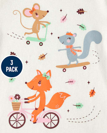 Paquete de 3 camisetas con gráfico Kindness para bebés y niñas pequeñas