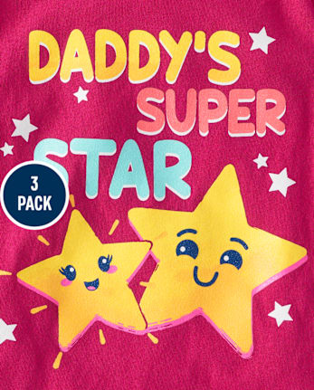 Baby And Toddler Girls Family Graphic Tee 3-Pack