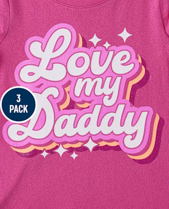 Baby And Toddler Girls Family Graphic Tee 3-Pack