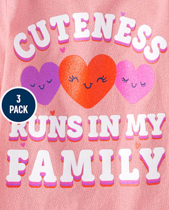 Baby And Toddler Girls Family Graphic Tee 3-Pack