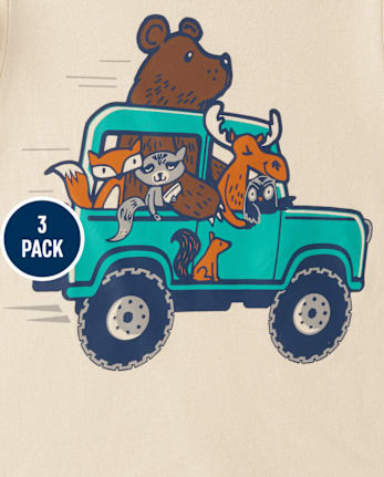 Baby And Toddler Boys Vehicle Graphic Tee 3-Pack