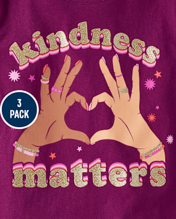 Girls Kindness Graphic Tee 3-Pack