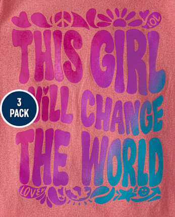 Girls Kindness Graphic Tee 3-Pack