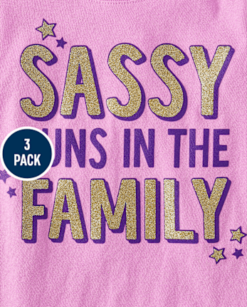 Baby And Toddler Girls Sassy Graphic Tee 3-Pack