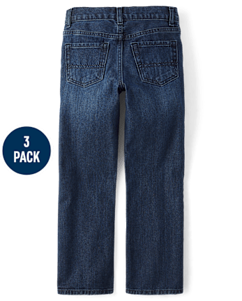Paquete de 3 jeans bootcut no elásticos para niños