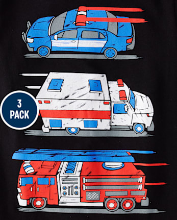 Baby And Toddler Boys Vehicle Graphic Tee 3-Pack