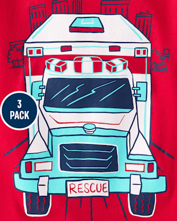 Baby And Toddler Boys Vehicle Graphic Tee 3-Pack