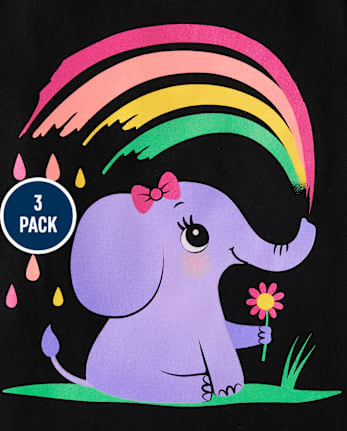 Baby And Niños pequeños Niña Animal Camisetas estampadas 3-Pack