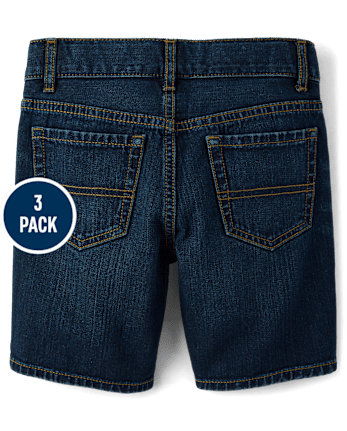 Jeans no elásticos para niños / Shorts Mezclilla, paquete de 3