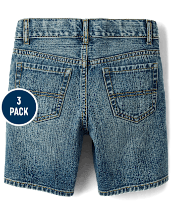 Jeans no elásticos para niños / Shorts Mezclilla, paquete de 3
