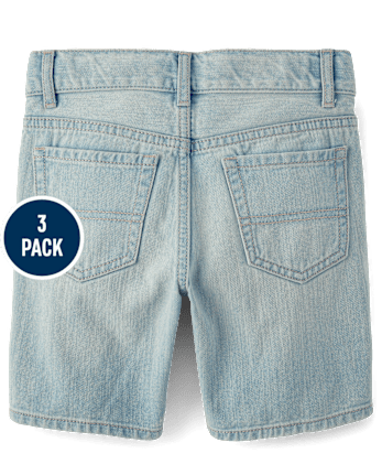 Jeans no elásticos para niños / Shorts Mezclilla, paquete de 3