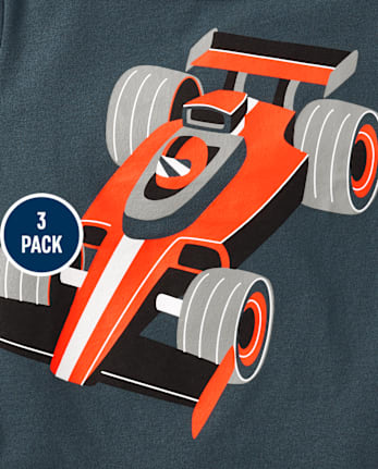 Baby And Toddler Boys Racecar Graphic Tee 3-Pack