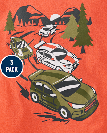 Baby And Toddler Boys Racecar Graphic Tee 3-Pack