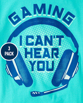 Camisetas estampadas Gaming para niño, paquete de 3