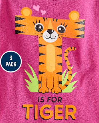 Paquete de 3 camisetas con gráfico educativo para bebés y niñas pequeñas