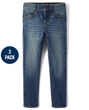 Pack de 3 vaqueros pitillo para niño - Estrecho