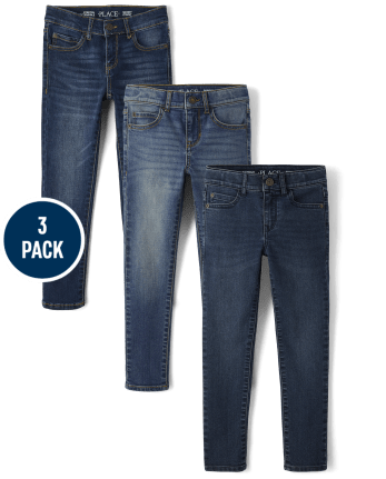 Boys Slim Stretch Skinny Jeans 3-Pack