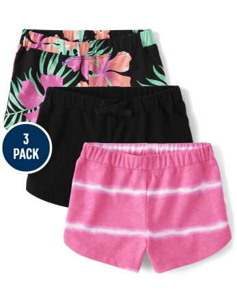 Toddler Girls Tropical Dolphin Shorts 3-Pack