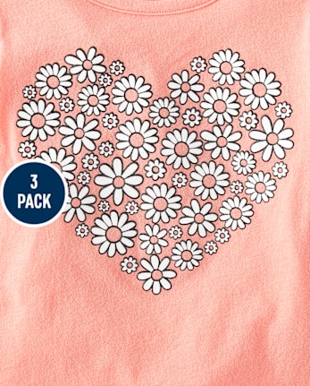 Toddler Girls Daisy Top 3-Pack