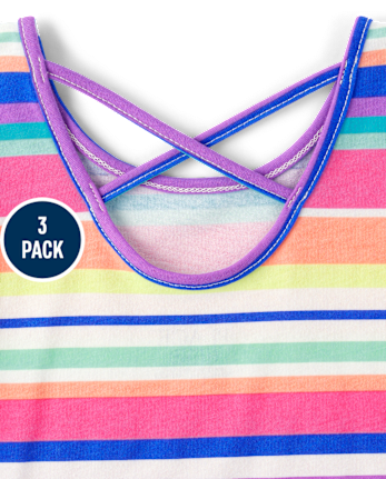 Pack de 3 tops de hojas tropicales para niñas pequeñas