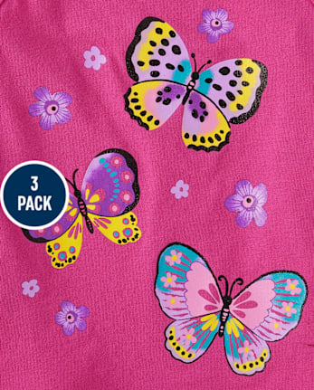 Lot de 3 débardeurs papillon pour petites filles