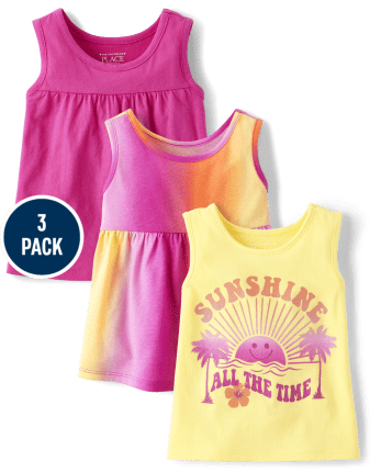 Toddler Girls Ombre Tank Top 3-Pack