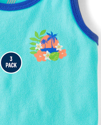 Baby And Toddler Boys Tropical Tank Top 3-Pack