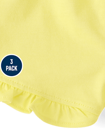 Baby Girls Ruffle Shorts 3-Pack