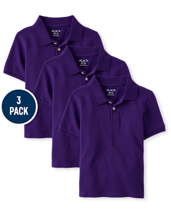 Boys Uniform Soft Pique Polo 3-Pack - REGAL VIOLET