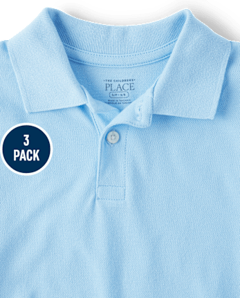 Boys Uniform Soft Pique Polo 3-Pack - MULTI CLR