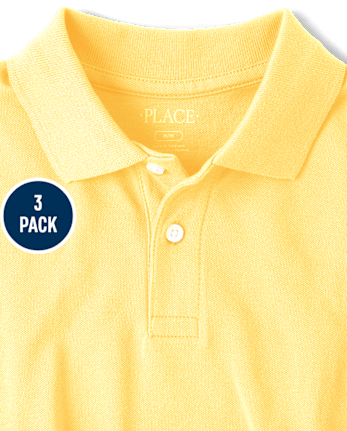 Boys Uniform Soft Pique Polo 3-Pack - MULTI CLR