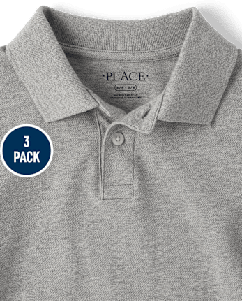 Boys Uniform Soft Pique Polo 3-Pack - MULTI CLR
