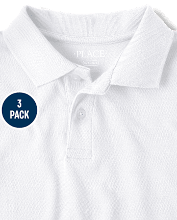 Boys Uniform Soft Pique Polo 3-Pack - MULTI CLR