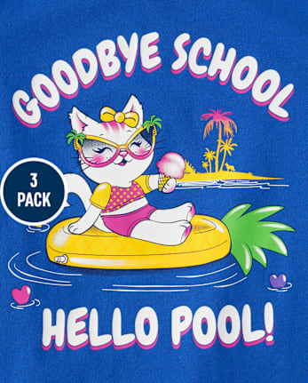 Fille Summer T-shirt imprimé 3-Pack
