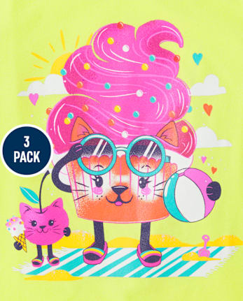 Fille Summer T-shirt imprimé 3-Pack