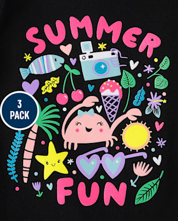 bébé et tout-petit, fille Summer T-shirt imprimé 3-Pack