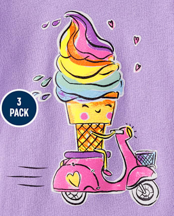 bébé et tout-petit, fille Summer T-shirt imprimé 3-Pack