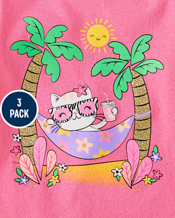 bébé et tout-petit, fille Summer T-shirt imprimé 3-Pack