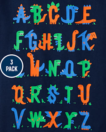 Baby And Niños pequeños Boys Education Camisetas estampadas 3-Pack