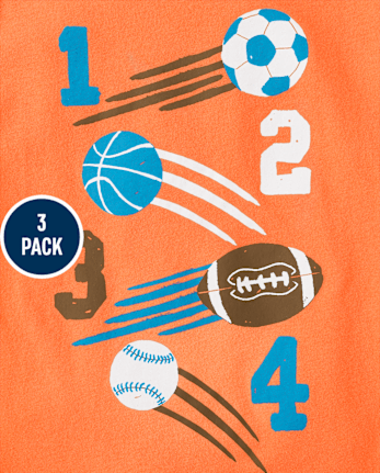 Baby And Niños pequeños Boys Education Camisetas estampadas 3-Pack