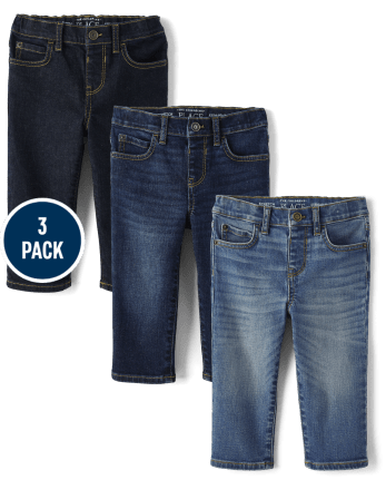 Baby And Toddler Boys Straight Jeans 3-Pack