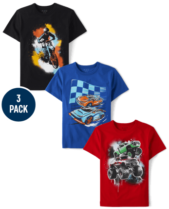 Boys Racecar Graphic Tee 3-Pack