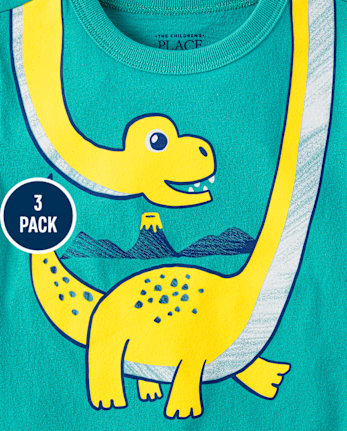 Baby And Niños pequeños Boys Dino Camisetas estampadas 3-Pack