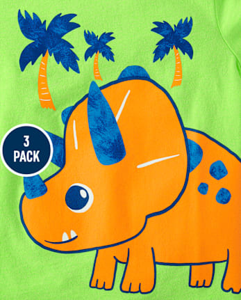Baby And Niños pequeños Boys Dino Camisetas estampadas 3-Pack