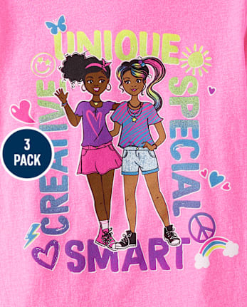 Niña Camisetas estampadas 3-Pack
