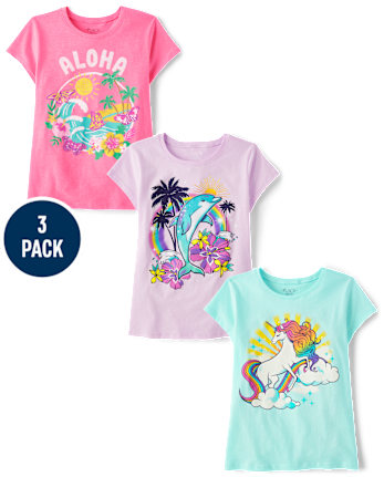 Niña Camisetas estampadas 3-Pack