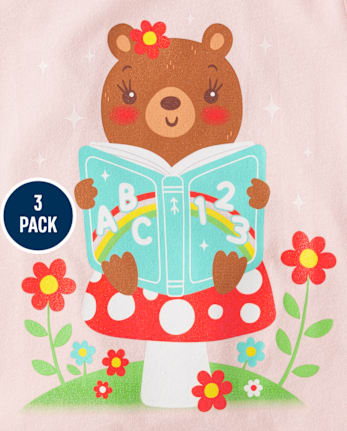 bébé et tout-petit, fille Animal T-shirt imprimé 3-Pack