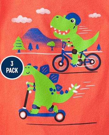 Baby And Toddler Boys Dino Graphic Tee 3-Pack